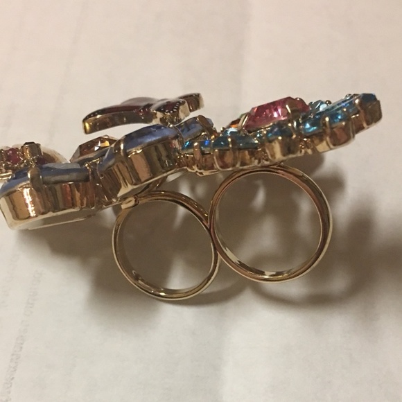 New D&G Crystal Two Finger Ring 6.5 - Picture 4 of 6